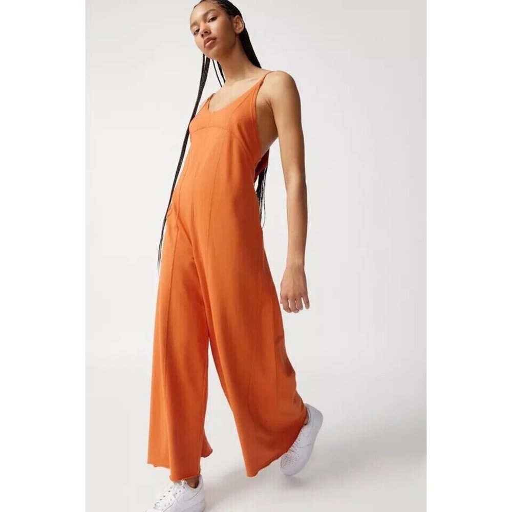 Out From Under Urban Outfitters Flo Wide-Leg Jumpsuit in rust